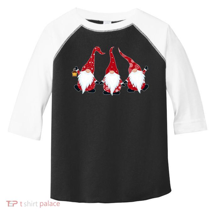Funny Cute Christmas Gnomes Toddler Fine Jersey T-Shirt