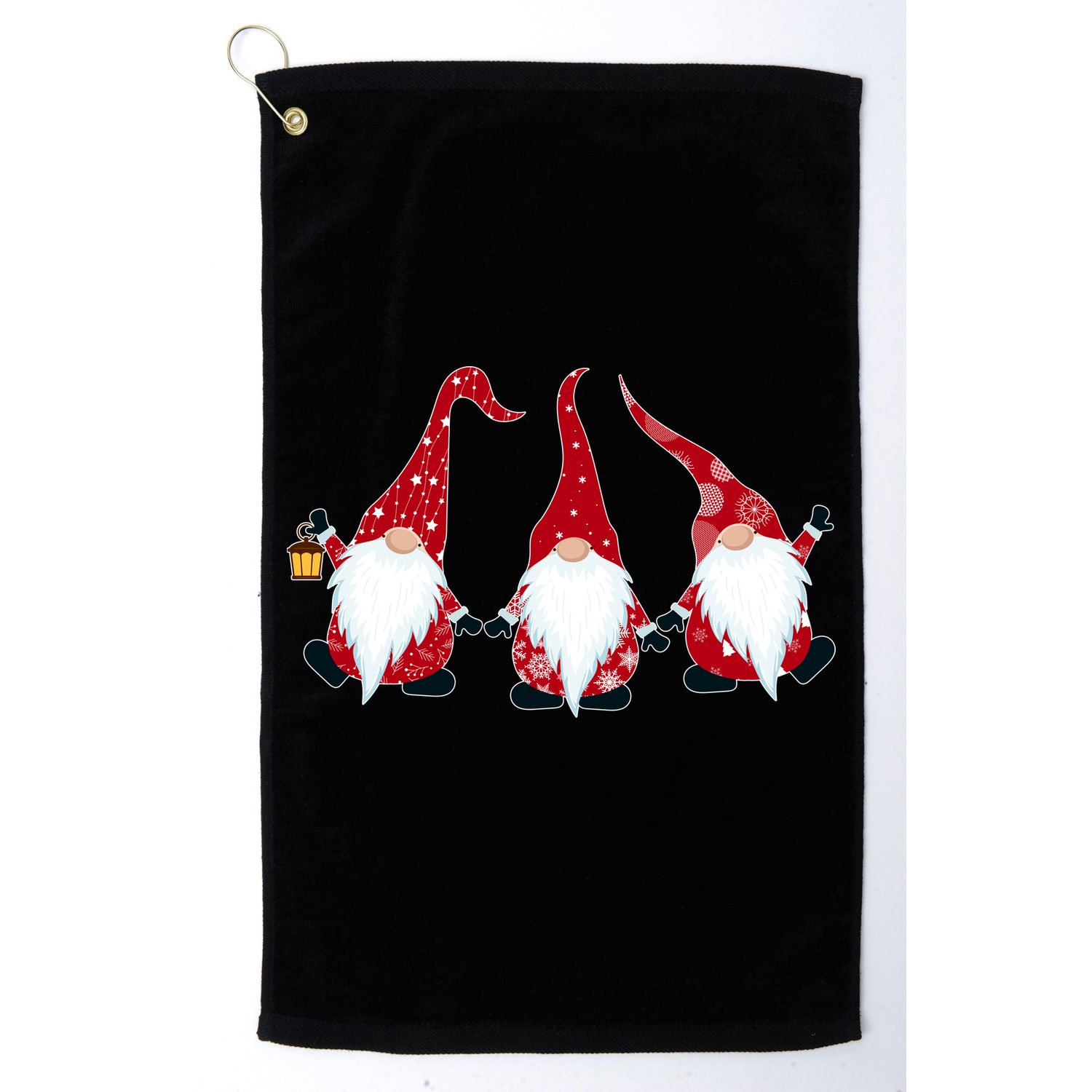 Funny Cute Christmas Gnomes Golf Towel