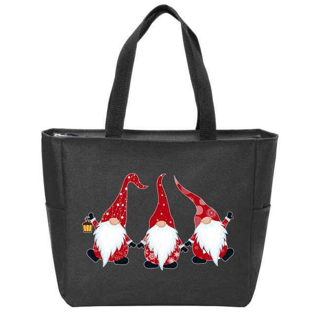 Funny Cute Christmas Gnomes Zip Tote Bag