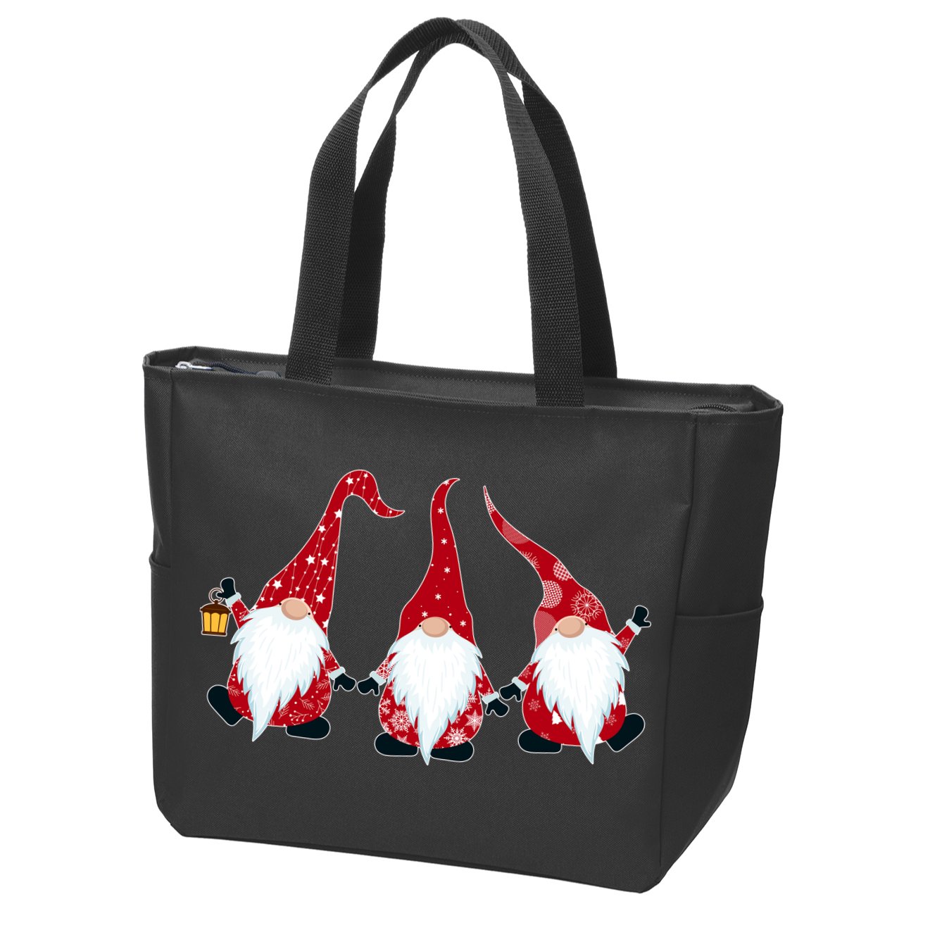 Funny Cute Christmas Gnomes Zip Tote Bag