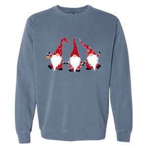 Funny Cute Christmas Gnomes Garment-Dyed Sweatshirt