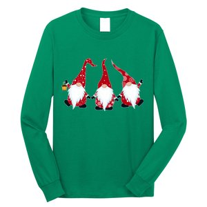 Funny Cute Christmas Gnomes Long Sleeve Shirt