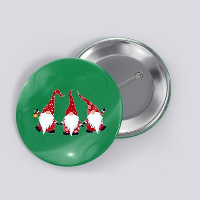 Funny Cute Christmas Gnomes Button