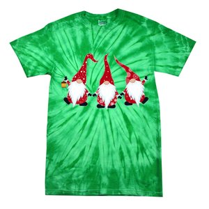 Funny Cute Christmas Gnomes Tie-Dye T-Shirt