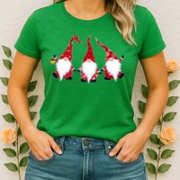 Funny Cute Christmas Gnomes Womens T-Shirt