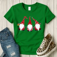 Funny Cute Christmas Gnomes Womens T-Shirt