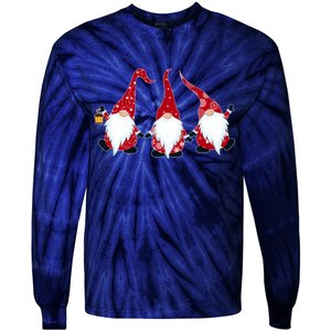 Funny Cute Christmas Gnomes Tie-Dye Long Sleeve Shirt