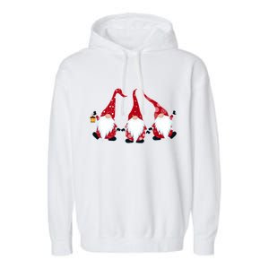 Funny Cute Christmas Gnomes Garment-Dyed Fleece Hoodie