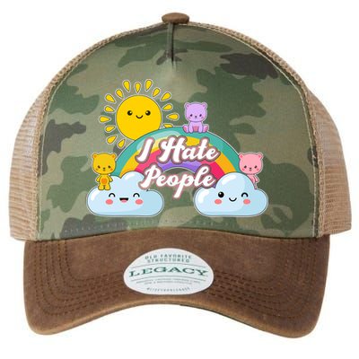 Funny Cute I Hate People  Legacy Tie Dye Trucker Hat