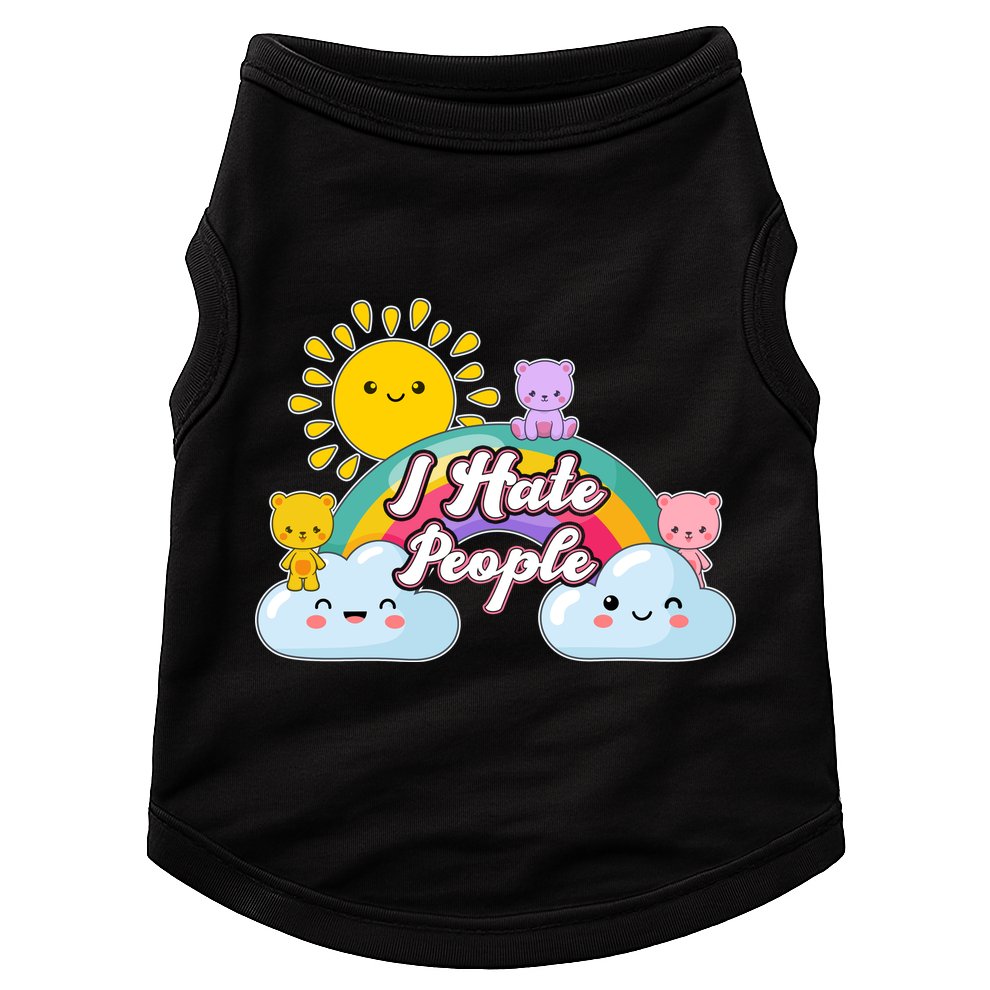Funny Cute I Hate People  Doggie Tank