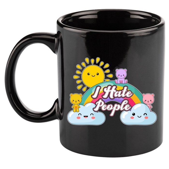 Funny Cute I Hate People  11oz C Handle Ceramic Mug