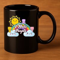 Funny Cute I Hate People  11oz C Handle Ceramic Mug
