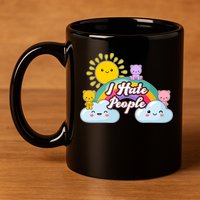 Funny Cute I Hate People  11oz C Handle Ceramic Mug