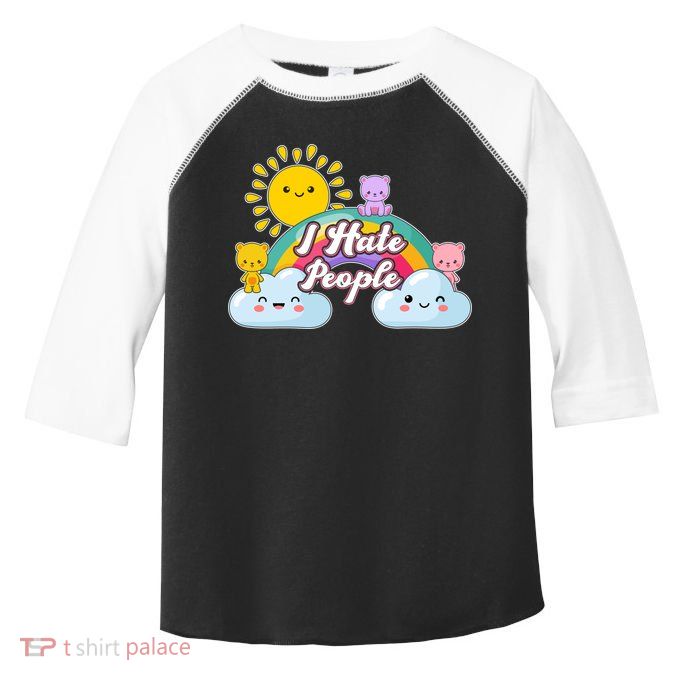 Funny Cute I Hate People  Toddler Fine Jersey T-Shirt
