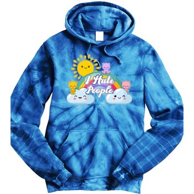 Funny Cute I Hate People  Tie Dye Hoodie