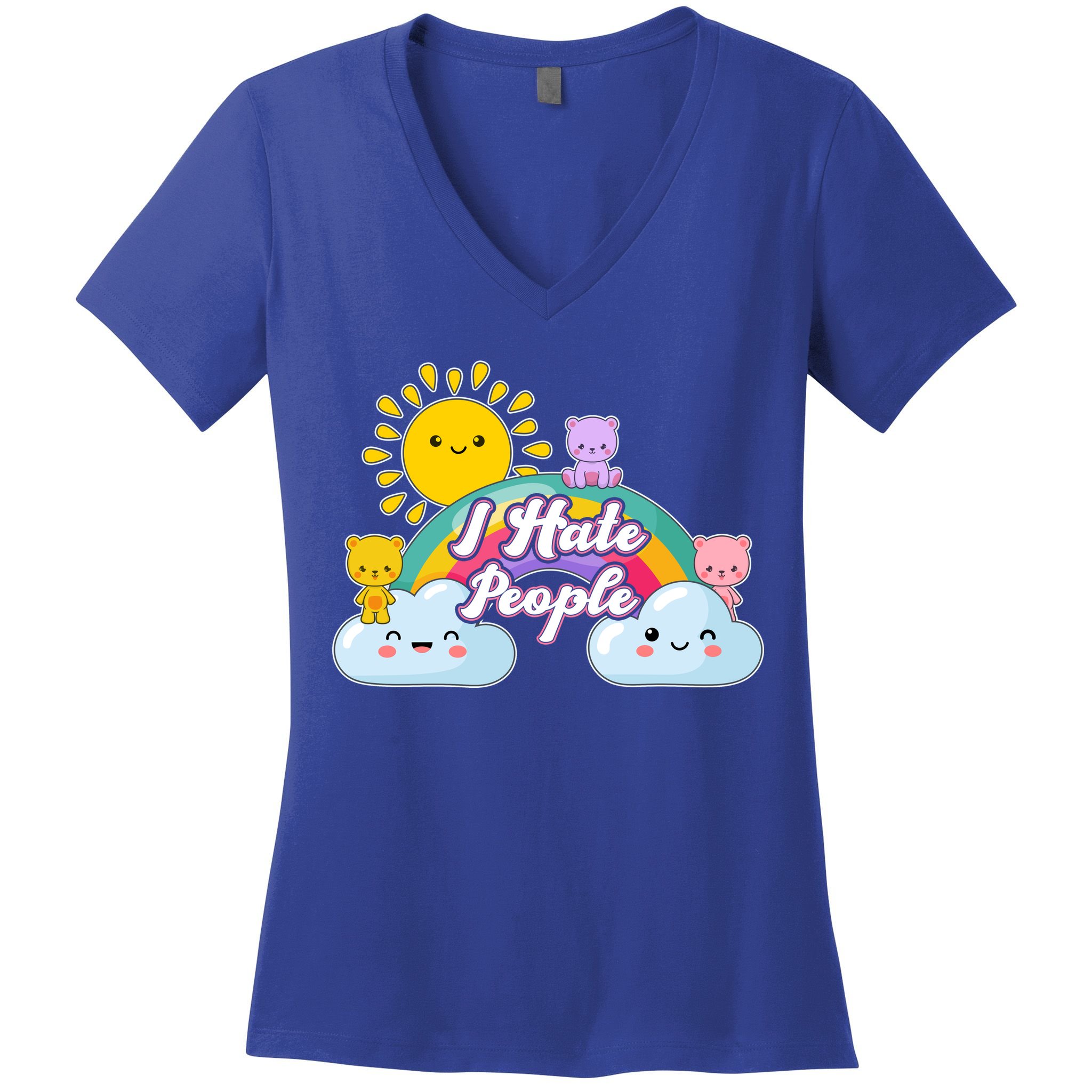 Funny Cute I Hate People  Women's V-Neck T-Shirt