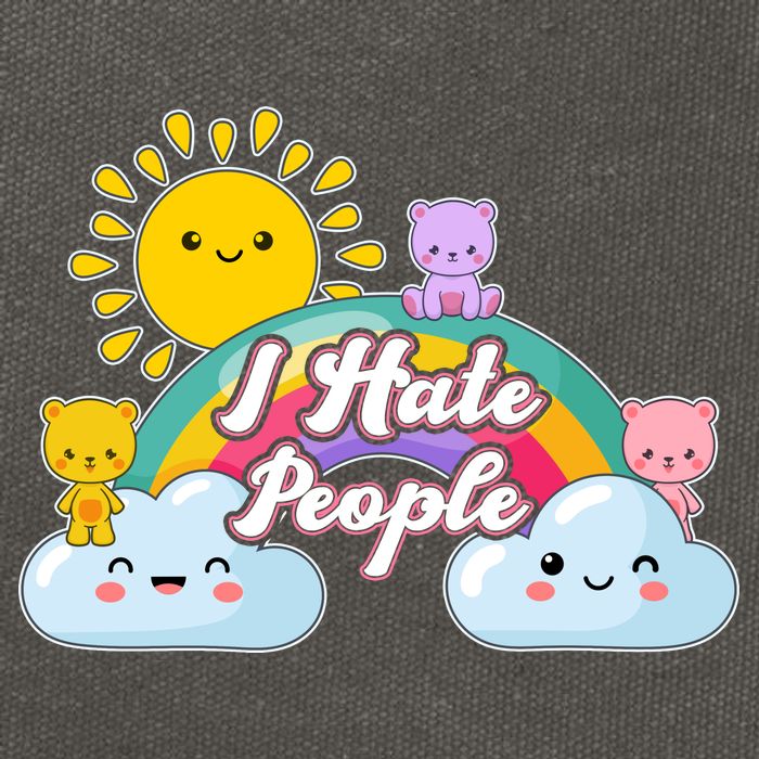 Funny Cute I Hate People  Cotton Canvas Backpack
