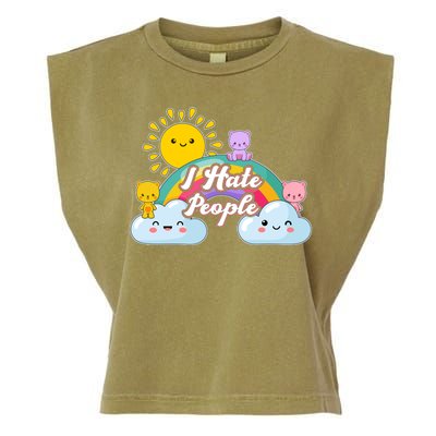 Funny Cute I Hate People  Garment-Dyed Women's Muscle Tee