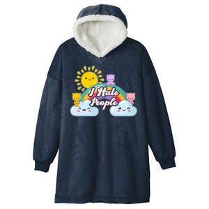 Funny Cute I Hate People  Hooded Wearable Blanket