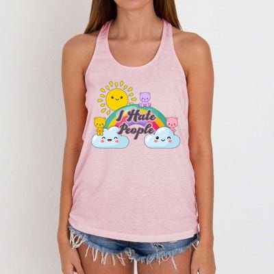 Funny Cute I Hate People  Women's Knotted Racerback Tank