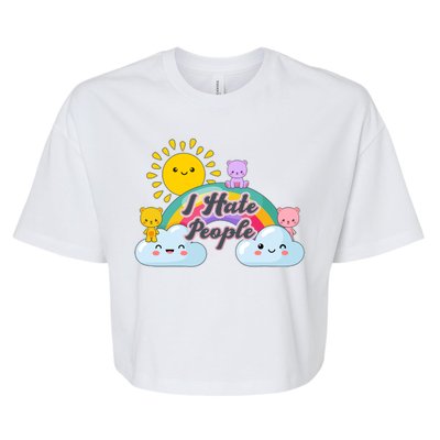 Funny Cute I Hate People  Bella+Canvas Jersey Crop Tee