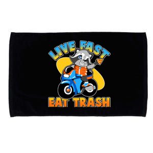 Funny Cute Live Fast Eat Trash Motorcycle Raccoon Microfiber Hand Towel