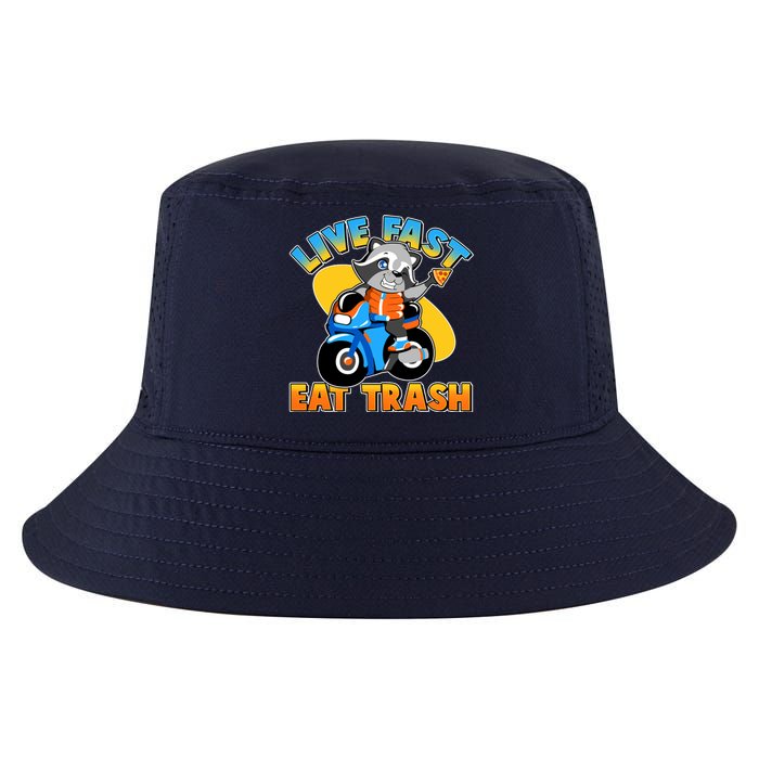 Funny Cute Live Fast Eat Trash Motorcycle Raccoon Cool Comfort Performance Bucket Hat