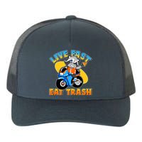 Funny Cute Live Fast Eat Trash Motorcycle Raccoon Yupoong Adult 5-Panel Trucker Hat