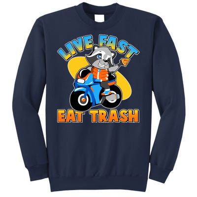 Funny Cute Live Fast Eat Trash Motorcycle Raccoon Sweatshirt