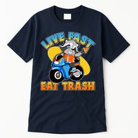 Funny Cute Live Fast Eat Trash Motorcycle Raccoon Tall T-Shirt