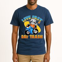 Funny Cute Live Fast Eat Trash Motorcycle Raccoon Tall T-Shirt
