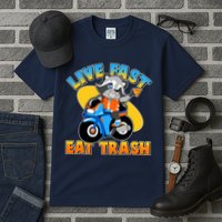 Funny Cute Live Fast Eat Trash Motorcycle Raccoon Tall T-Shirt