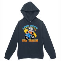 Funny Cute Live Fast Eat Trash Motorcycle Raccoon Urban Pullover Hoodie