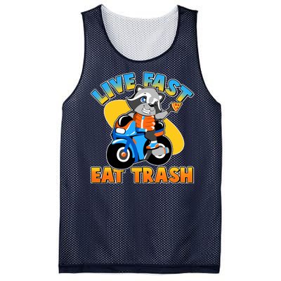 Funny Cute Live Fast Eat Trash Motorcycle Raccoon Mesh Reversible Basketball Jersey Tank