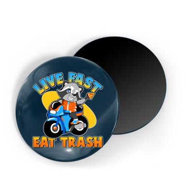 Funny Cute Live Fast Eat Trash Motorcycle Raccoon Magnet