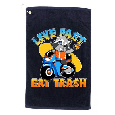 Funny Cute Live Fast Eat Trash Motorcycle Raccoon Platinum Collection Golf Towel