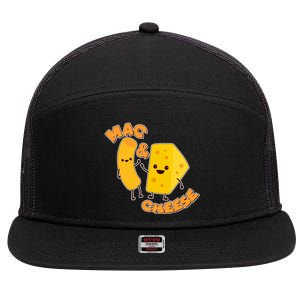 Funny Cute Mac & Cheese 7 Panel Mesh Trucker Snapback Hat