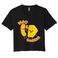 Funny Cute Mac & Cheese Women's Crop Top Tee