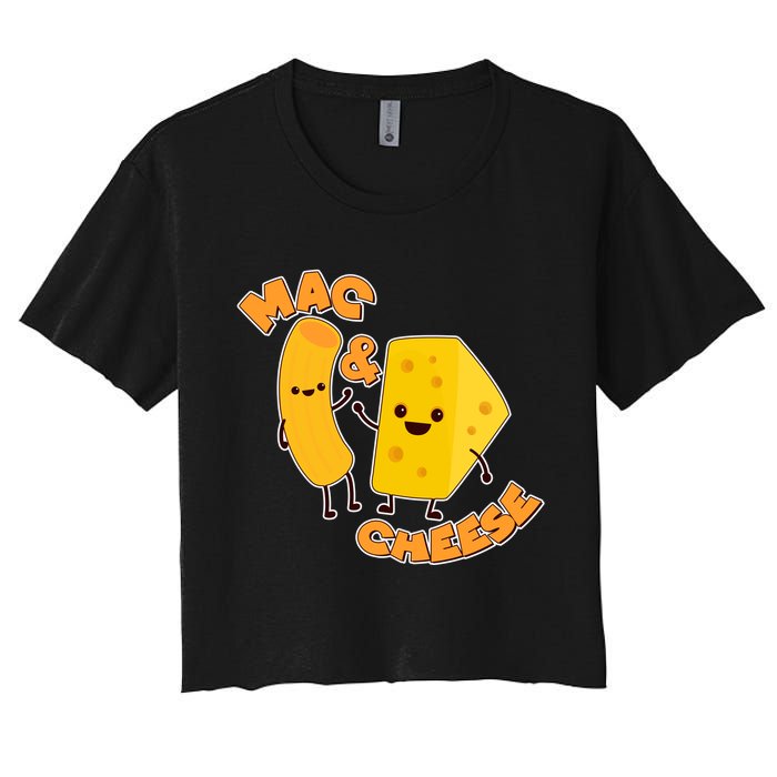 Funny Cute Mac & Cheese Women's Crop Top Tee