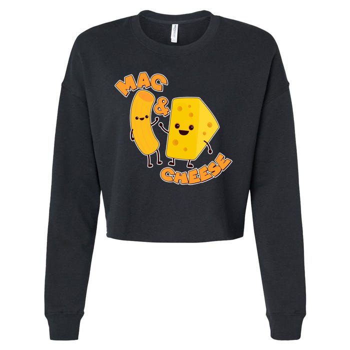 Funny Cute Mac & Cheese Cropped Pullover Crew