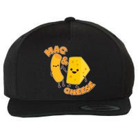 Funny Cute Mac & Cheese Wool Snapback Cap
