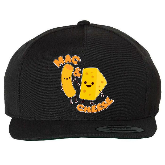 Funny Cute Mac & Cheese Wool Snapback Cap
