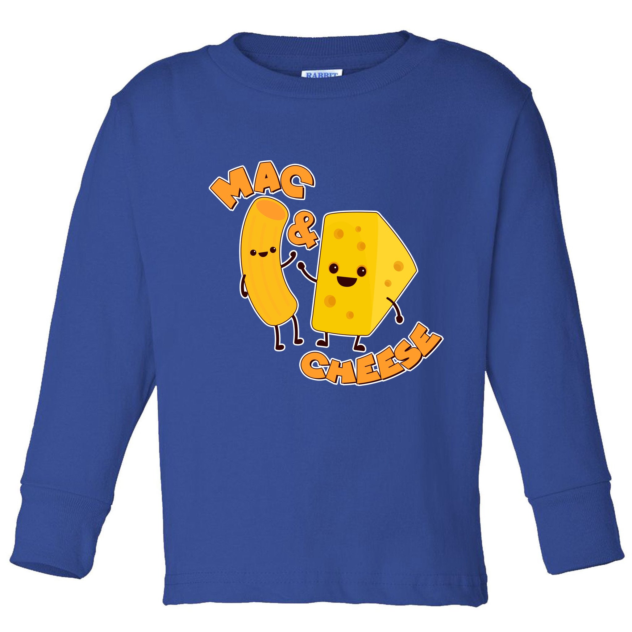 Funny Cute Mac & Cheese Toddler Long Sleeve Shirt