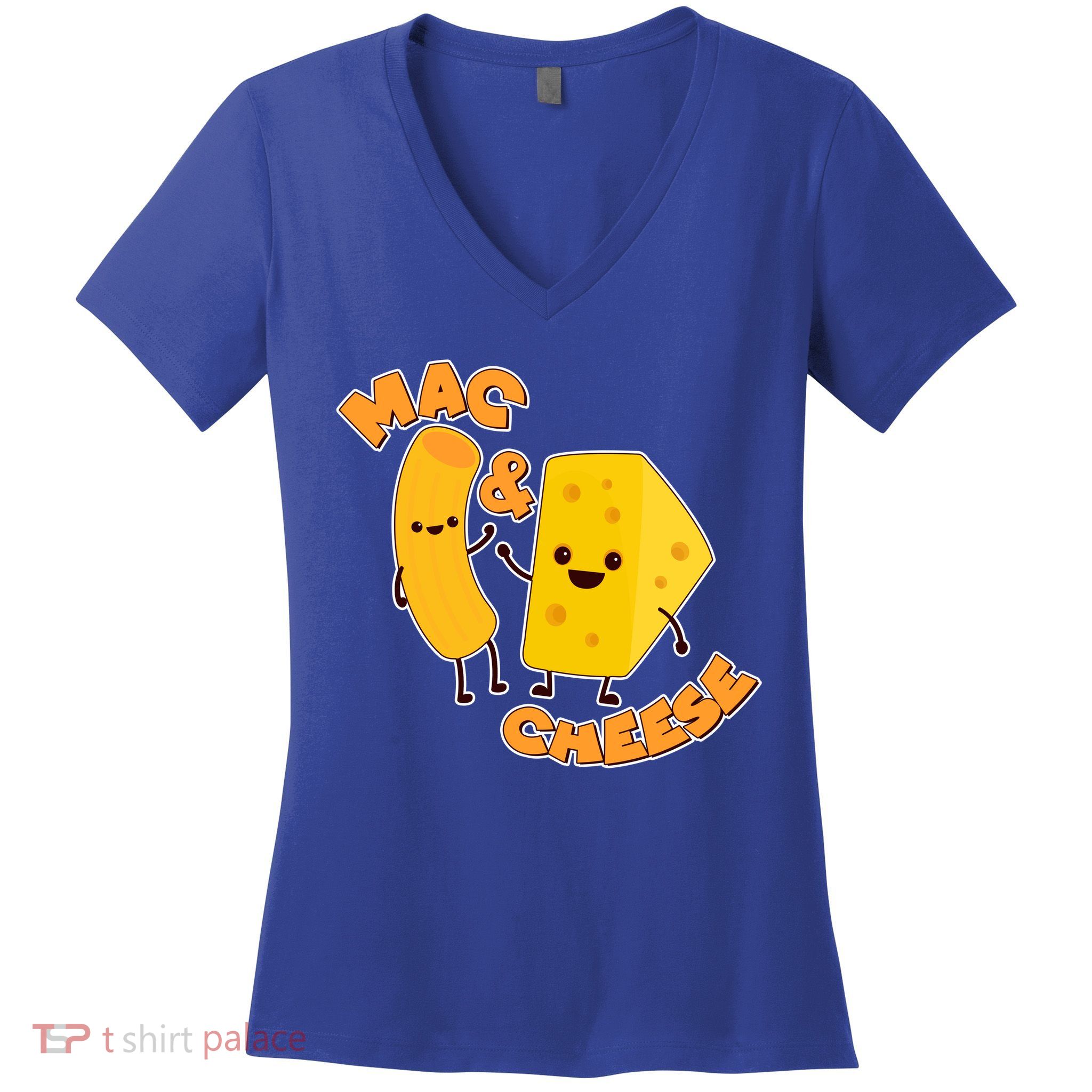 Funny Cute Mac & Cheese Women's V-Neck T-Shirt