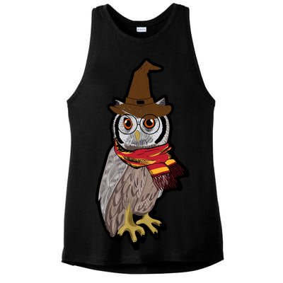 Funny Cute Owl Halloween Ladies PosiCharge Tri-Blend Wicking Tank