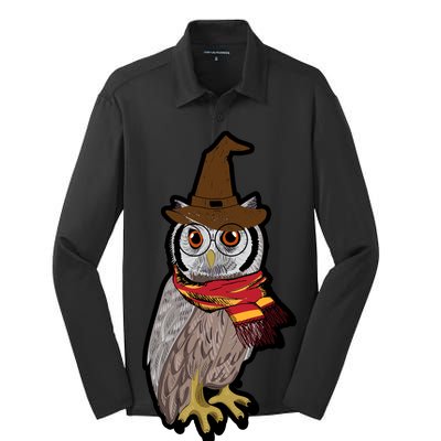 Funny Cute Owl Halloween Silk Touch Performance Long Sleeve Polo