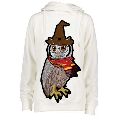 Funny Cute Owl Halloween Womens Funnel Neck Pullover Hood