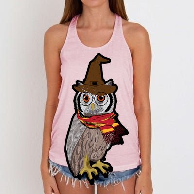 Funny Cute Owl Halloween Women's Knotted Racerback Tank