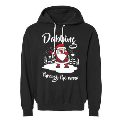 Funny Dabbing Around The Christmas Tree Santa Garment-Dyed Fleece Hoodie
