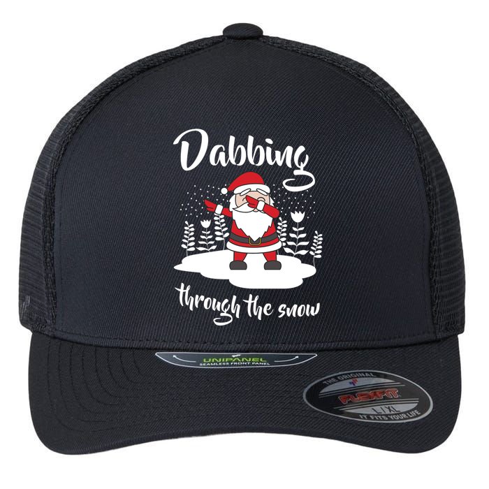 Funny Dabbing Around The Christmas Tree Santa Flexfit Unipanel Trucker Cap